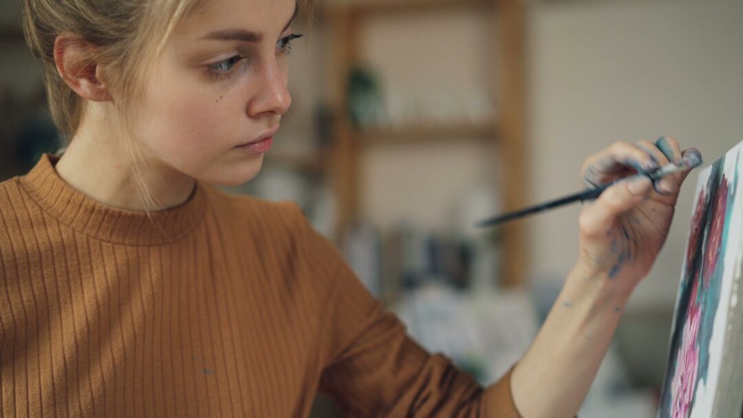 Studio portrait of a Croatian female book cover illustrator